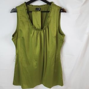 east 5th Green Satin Top with side tie Size L